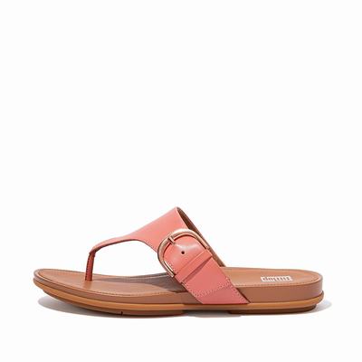 Fitflop Gracie Buckle Leather Toe-Post - Sandalen Damen - Rosa (HVC643872)